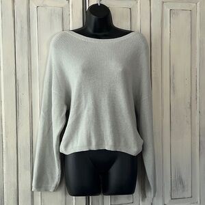 🟠NEW! BY TOGETHER Plunge Twist-Back Sweater in Pale Sage SMALL